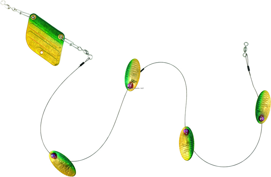 Panther Martin 28MDR-GGH High Lake Troll, #28, 2.2 oz, Mark Drag Rudder Gold & Green Holographic