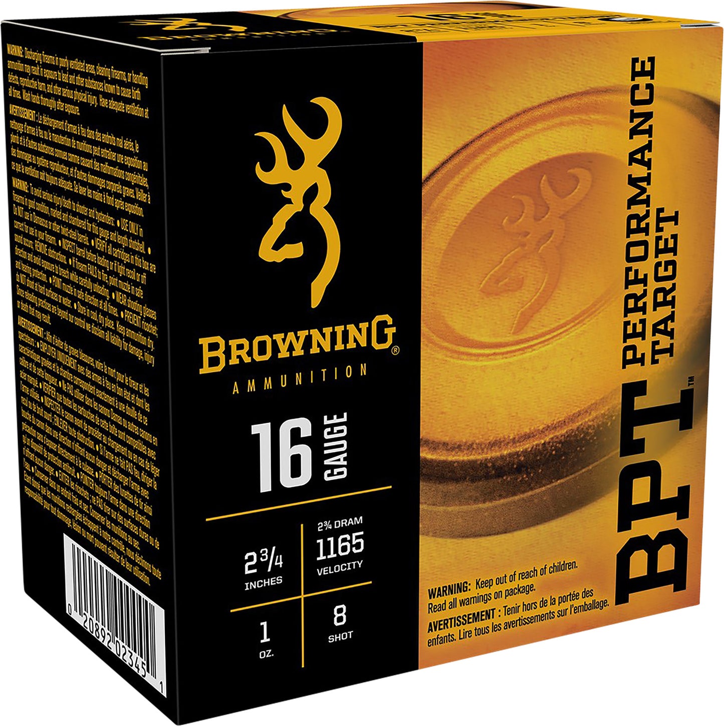 Browning Ammo B193611628 BPT Performance Target 16 Gauge 2.75" 1 oz 8 Shot 25 Per Box/ 10 Cs