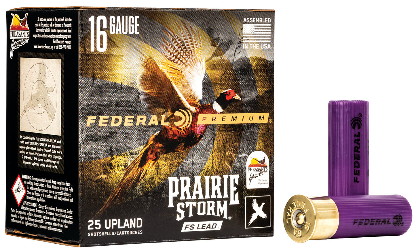 Federal PFX164FS6 Premium Prairie Storm FS 16 Gauge 2.75" 1 1/8 oz 6 Shot 25 Per Box/10 Cs