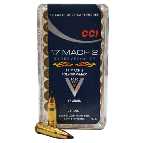 17 Mach 2 - 17 Grain Poly-Tip V-max - CCI Hypervelocity - 50