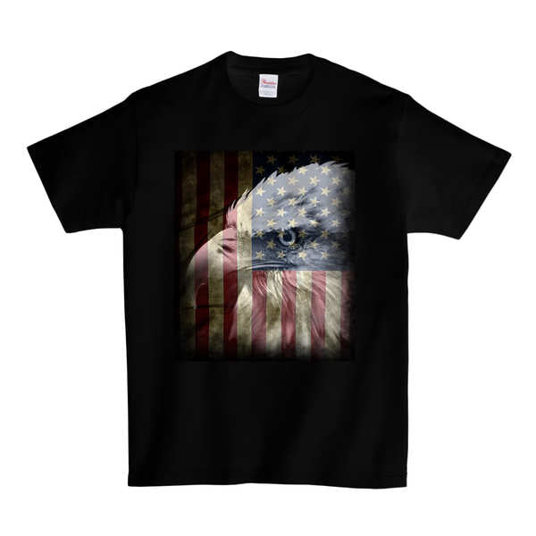 Eagle & American Flag T-Shirt - Black