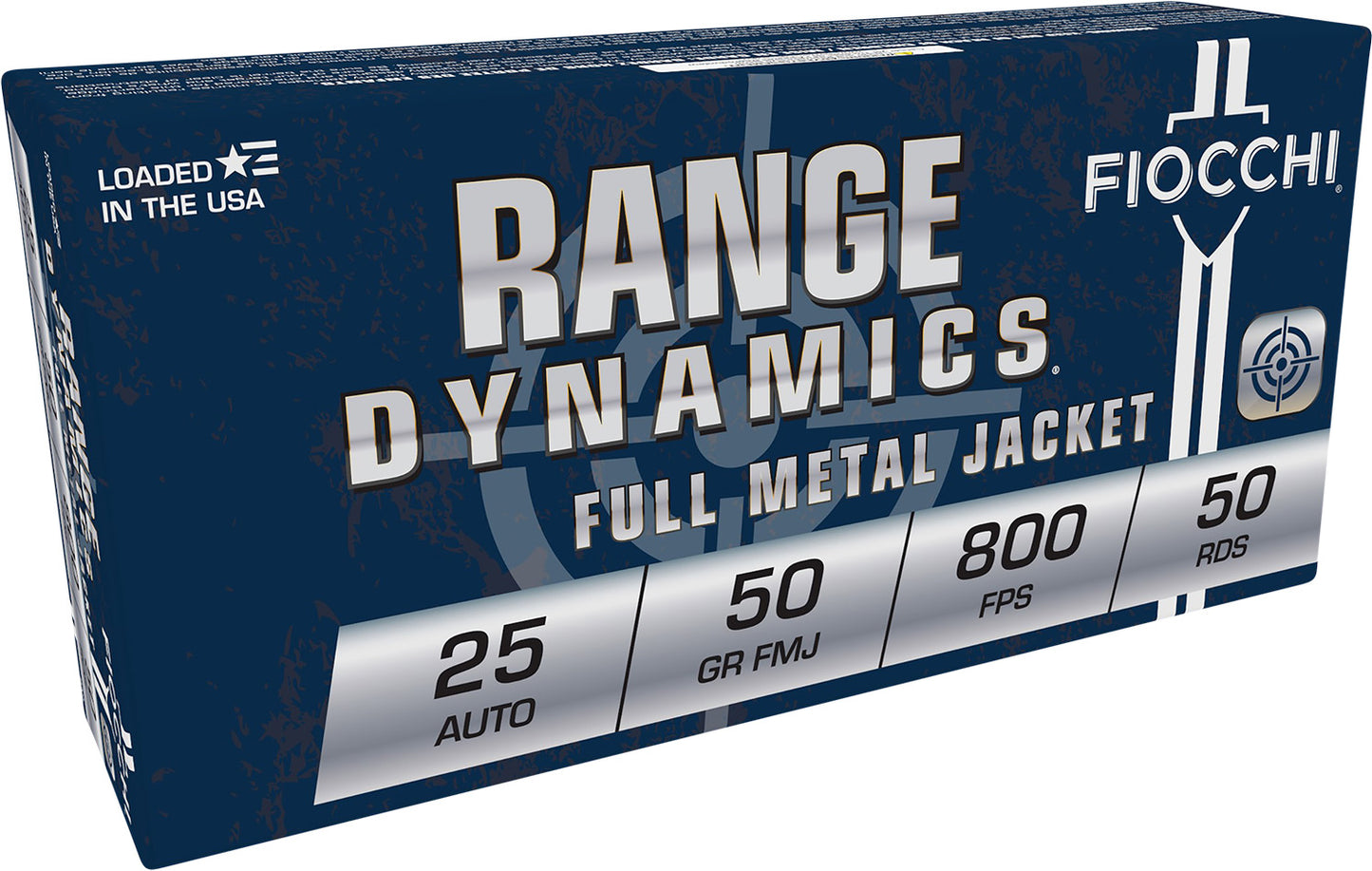 25 ACP 50 gr Full Metal Jacket (FMJ) Fiocchi 25AP Range Dynamics Pistol 50 Per Box/ 20 Cs