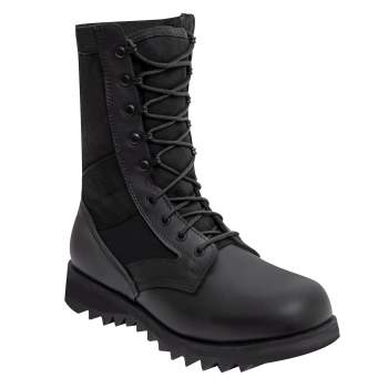 Black Ripple Sole Jungle Boots - 10 Inch