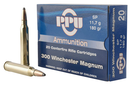 PPU PP3003 Standard Rifle 300 Win Mag 180 gr Soft Point (SP) 20 Per Box/ 10 Cs