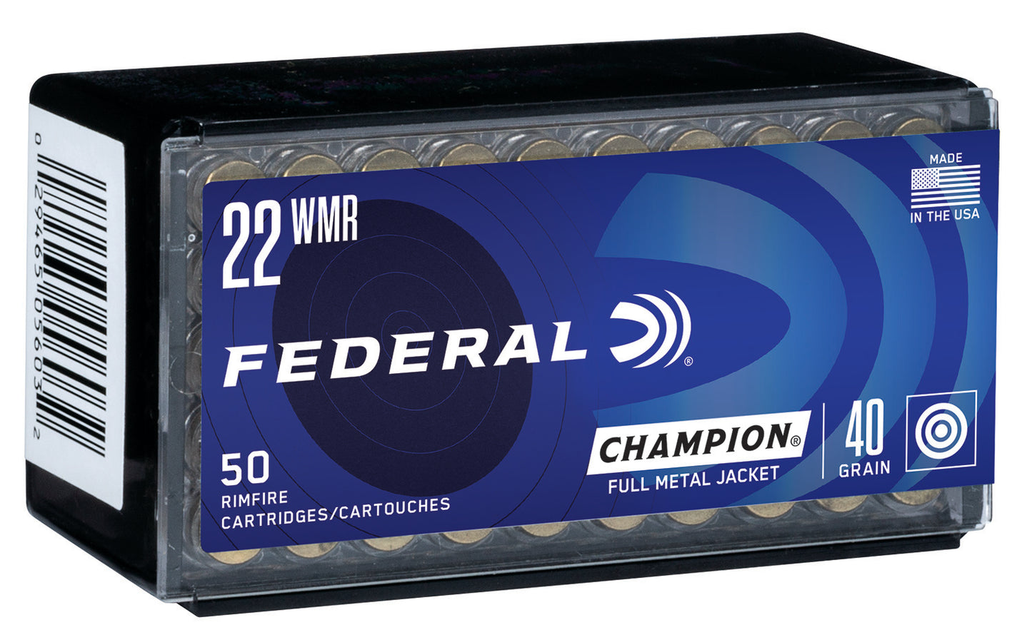 Federal 737 Champion Training Rimfire 22 WMR 40 gr Full Metal Jacket (FMJ) 50 Per Box/ 60 Cs