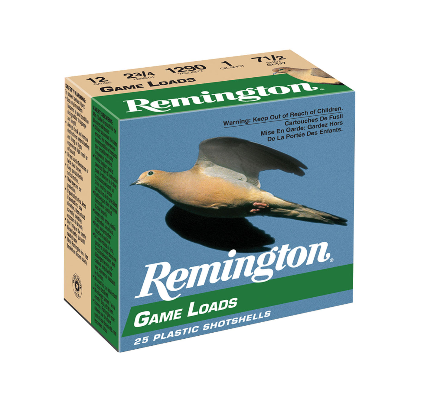 Remington Ammunition 20030 Game Load Hunting 12 Gauge 2.75" 1 oz 7.5 Shot 25 Per Box/ 10 Cs