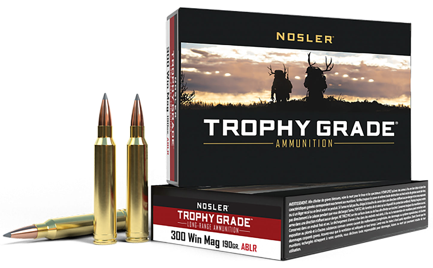 Nosler 60126 Trophy Grade Long-Range Hunting 300 Win Mag 190 gr Nosler Spitzer AccuBond-Long Range (SABLR) 20 Per Box/ 10 Cs
