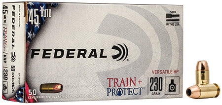 Federal TP45VHP1 Train + Protect Training 45 ACP 230 gr Versatile Hollow Point - 50