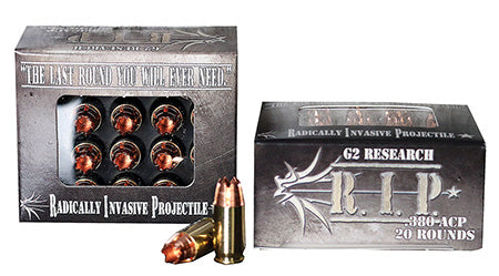 G2 Research G00001 R.I.P Defense 380 ACP 62 gr Fracturing Hollow Point 20 Per Box