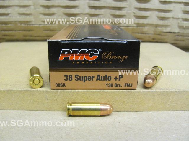 38 Super Auto +P 130 Grain FMJ PMC - 1000 Round Case