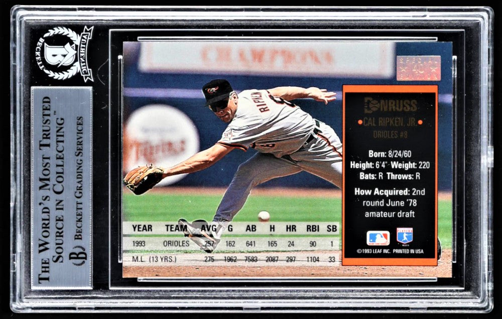Cal Ripken Jr. Signed 1994 Donruss Special Edition #40 (BGS)