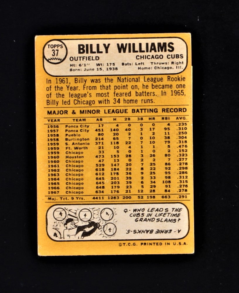 Billy Williams 1968 Topps #37