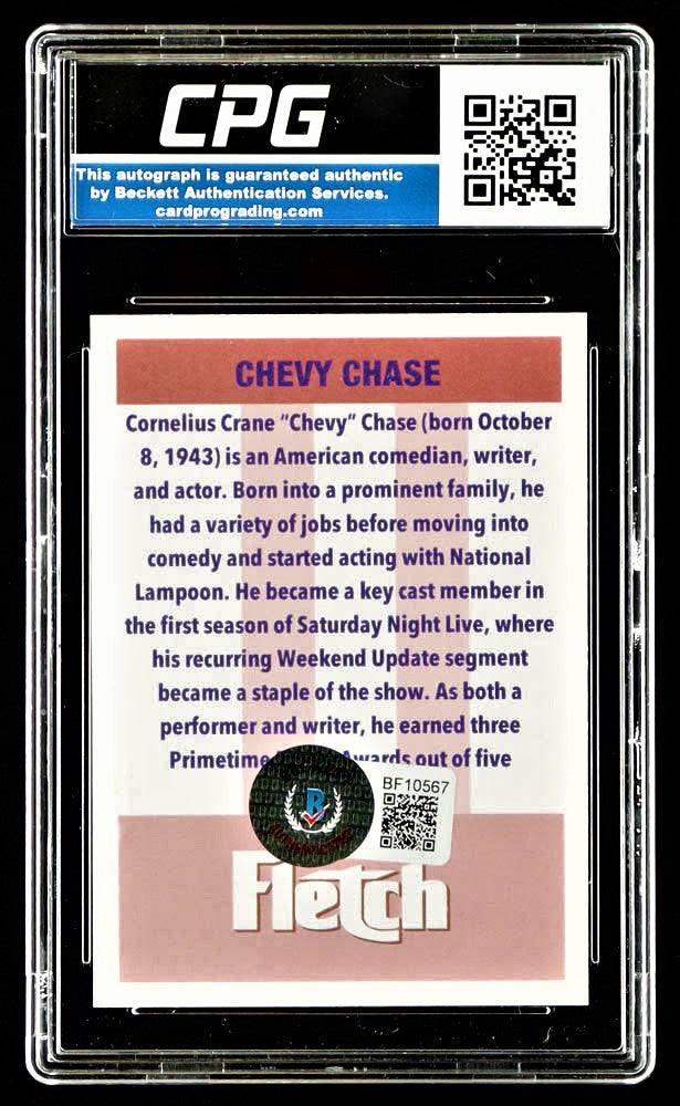 Chevy Chase Signed "Fletch" Custom Trading Card (CPG & Beckett)