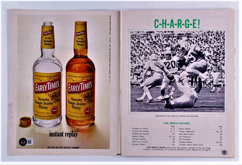 Sid Gillman Signed 1967 Chargers Program (Beckett)