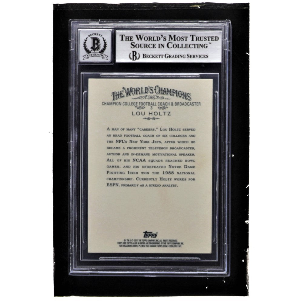 Lou Holtz Signed 2011 Topps Allen and Ginter #3 (BGS)