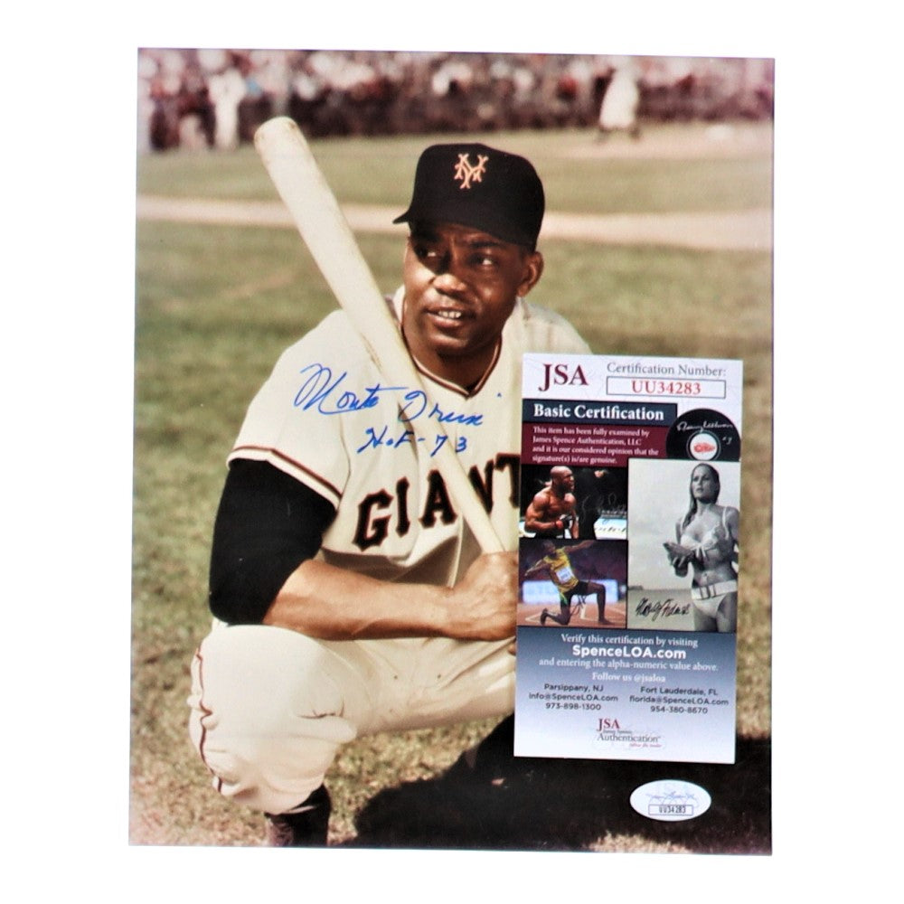 Monte Irvin Signed Giants 8x10 Photo Inscribed "HOF-73" (JSA)