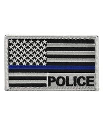 POLICE, BLUE LINE, FLAG (3-3/8"x2")