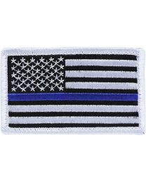 POLICE, BLUE LINE, FLAG (Velcro) (3-3/8"x2")