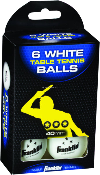 Franklin 57102 40mm 3-Star Table Tennis Balls White