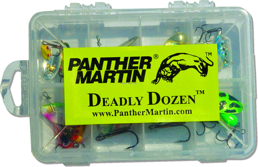 Panther Martin DDMO Deadly Dozen Spinner Kit, Assorted, 1/32 - 1/2 oz, Assorted, 12/Pack