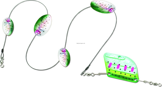 Panther Martin 28MDR-RTH High Lake Troll, #28, 2.2 oz, Mark Drag Rudder Rainbow & Trout