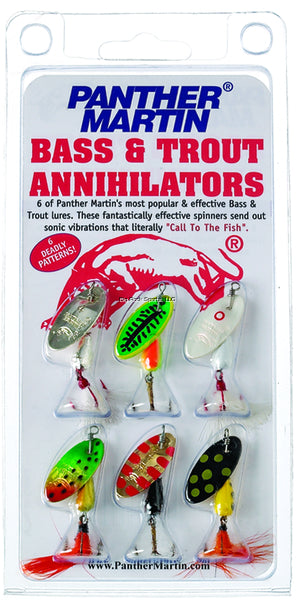 Panther Martin BA6 Spinner Kit, #6, 1/4 oz, Assorted, 6/Pack