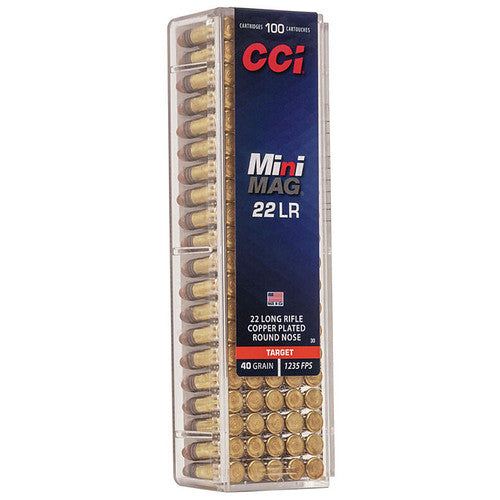 CCI 0030 Mini Mag HV Rimfire Ammo 22 LR, CPRN, 40 Grains, 1235 fps, 100 Rounds