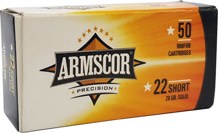 Armscor 50415 Precision 22 Short 29 gr 1080 fps Solid Point 50 Bx/100 Cs