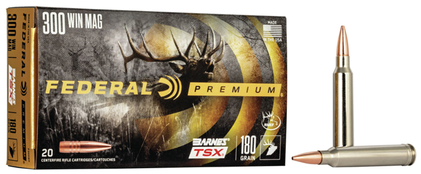 Federal P300WP Premium 300 Win Mag 180 gr Barnes TSX 20 Per Box/ 10 Cs