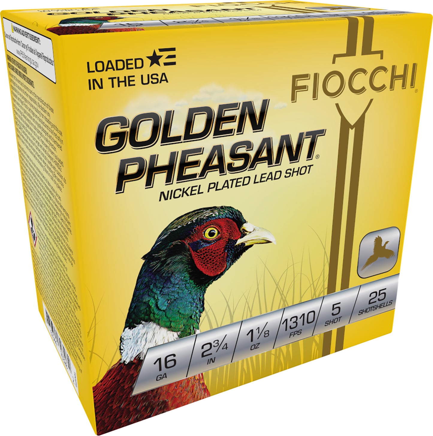 Fiocchi 16GP5 Golden Pheasant Extrema 16 Gauge 2.75" 1 1/8 oz 5 Shot 25 Per Box/ 10 Cs