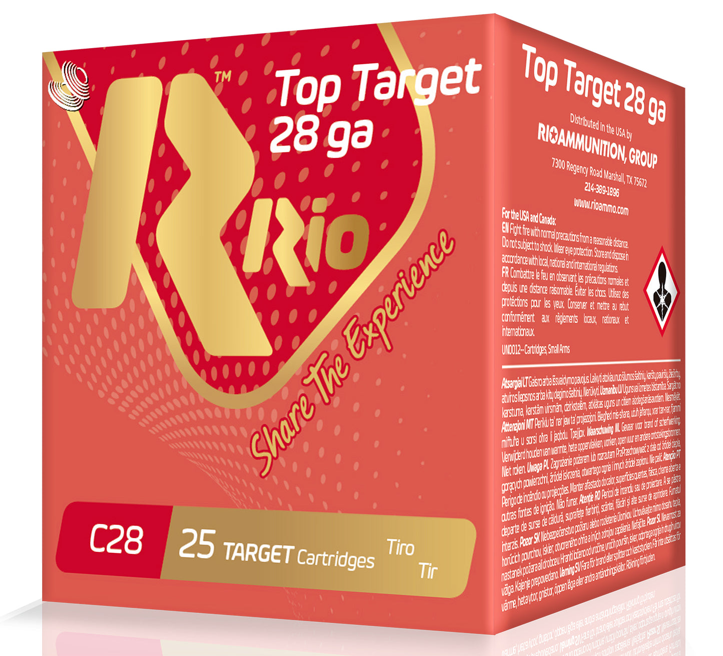 Rio Ammunition STV2875 Top Target Field Load 28 Gauge 2.75" 3/4 oz 7.5 Shot 25 Per Box/ 10 Cs