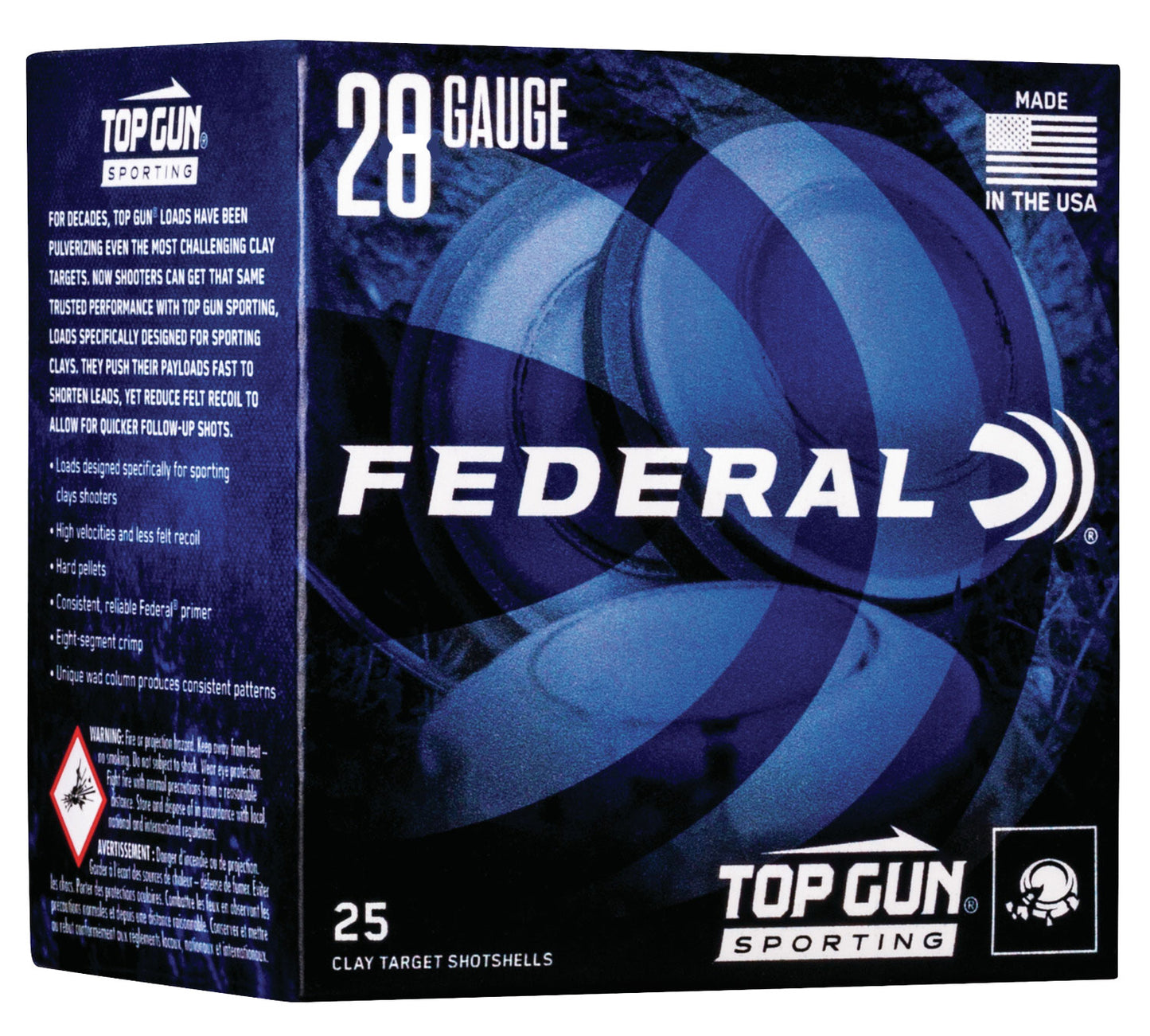 Federal TGS282175 Top Gun Sporting 28 Gauge 2.75" 3/4 oz 1330 fps 7.5 Shot 25 Bx/10 Cs