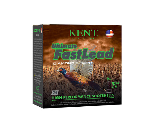 Kent Cartridge K162UFL285 Ultimate Fast Lead 16 Gauge 2.75" 1 oz 5 Shot 25 Per Box/ 10 Cs