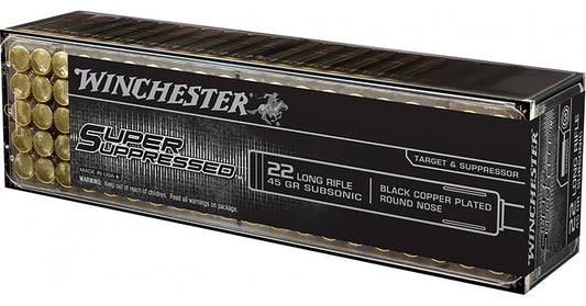 Winchester Ammo SUP22LRHP Super Suppressed 22 LR 40 gr Lead Hollow Point (LHP) 100 Bx/2 Cs