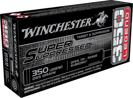 Winchester Ammo SUP350 Super Suppressed 350 Legend 225 gr Open Tip Range 20 Per Box/ 10 Cs