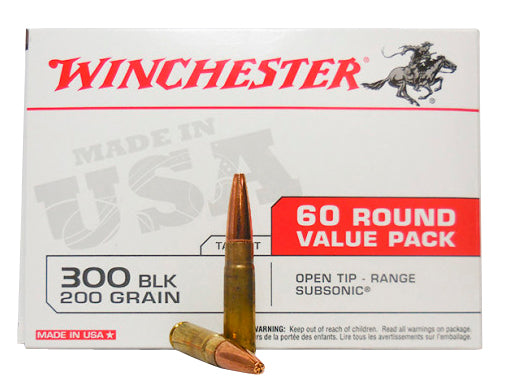 Winchester Ammo USA300BXVP USA 300 Blackout 200 gr 1060 fps Open Tip Range Subsonic 60 Bx/4 Cs (Value Pack)