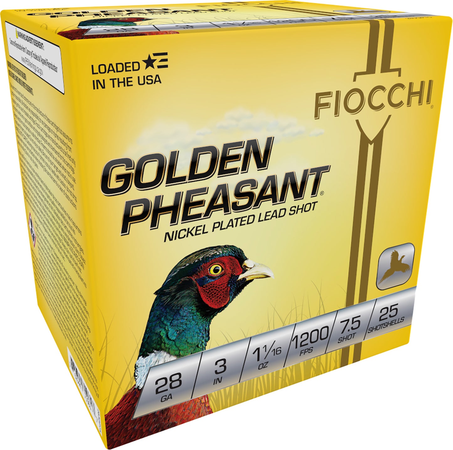 Fiocchi 283GP75 Golden Pheasant Extrema 28 Gauge 3" 11/16 oz 7.5 Shot 25 Per Box/ 10 Cs
