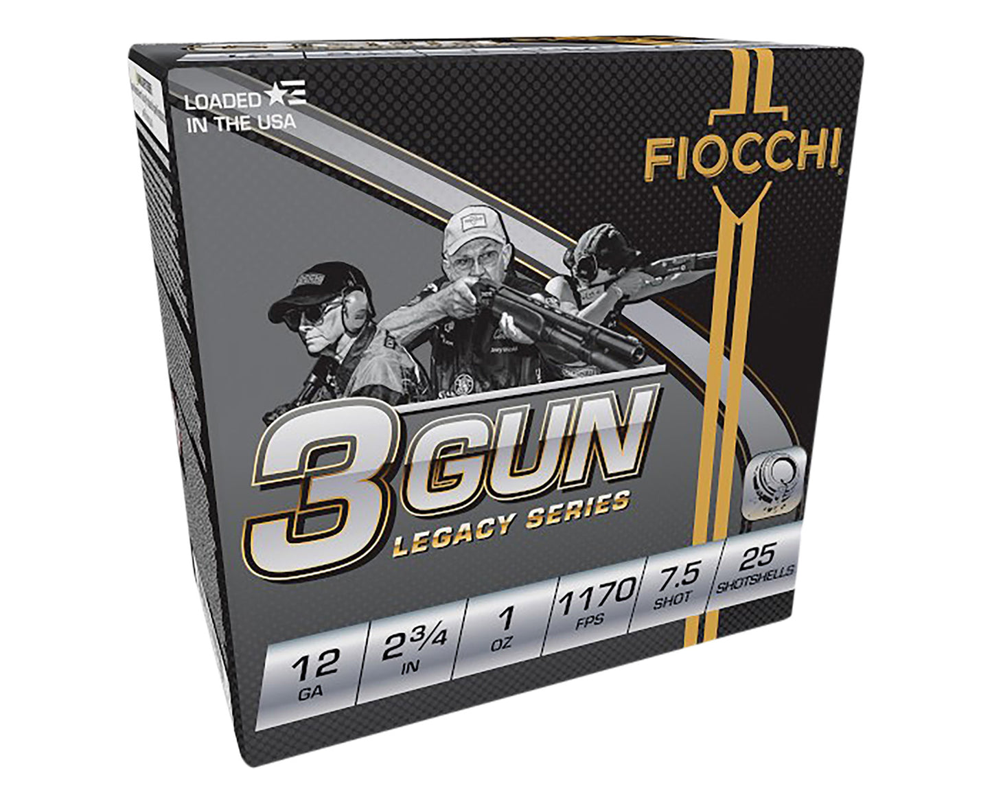 Fiocchi 12DL3G75 3-Gun Match Legacy Series 12 Gauge 2.75" 1 oz 7.5 Shot 25 Per Box/ 10 Cs