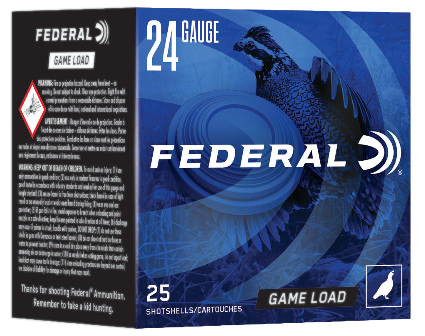 Federal N1248 Game-Shok Heavy Field 24 Gauge 2.50" 11/16 oz 1280 fps 8 Shot 25 Bx/10 Cs