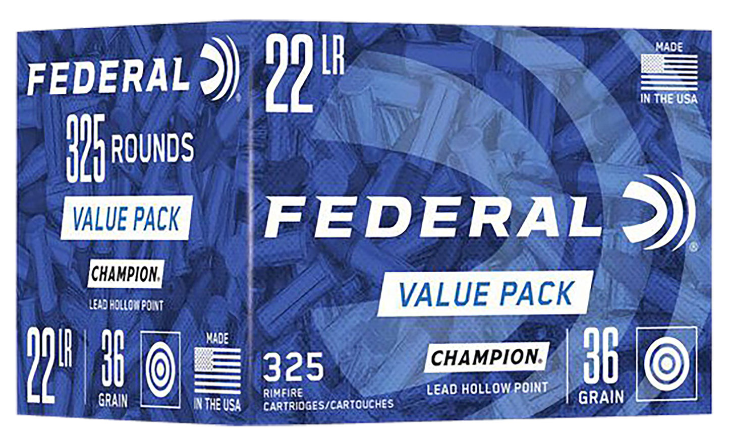 Federal 749 Champion Training Value Pack 22 LR 36 gr Lead Hollow Point (LHP) 325 Per Box/ 10 Cs