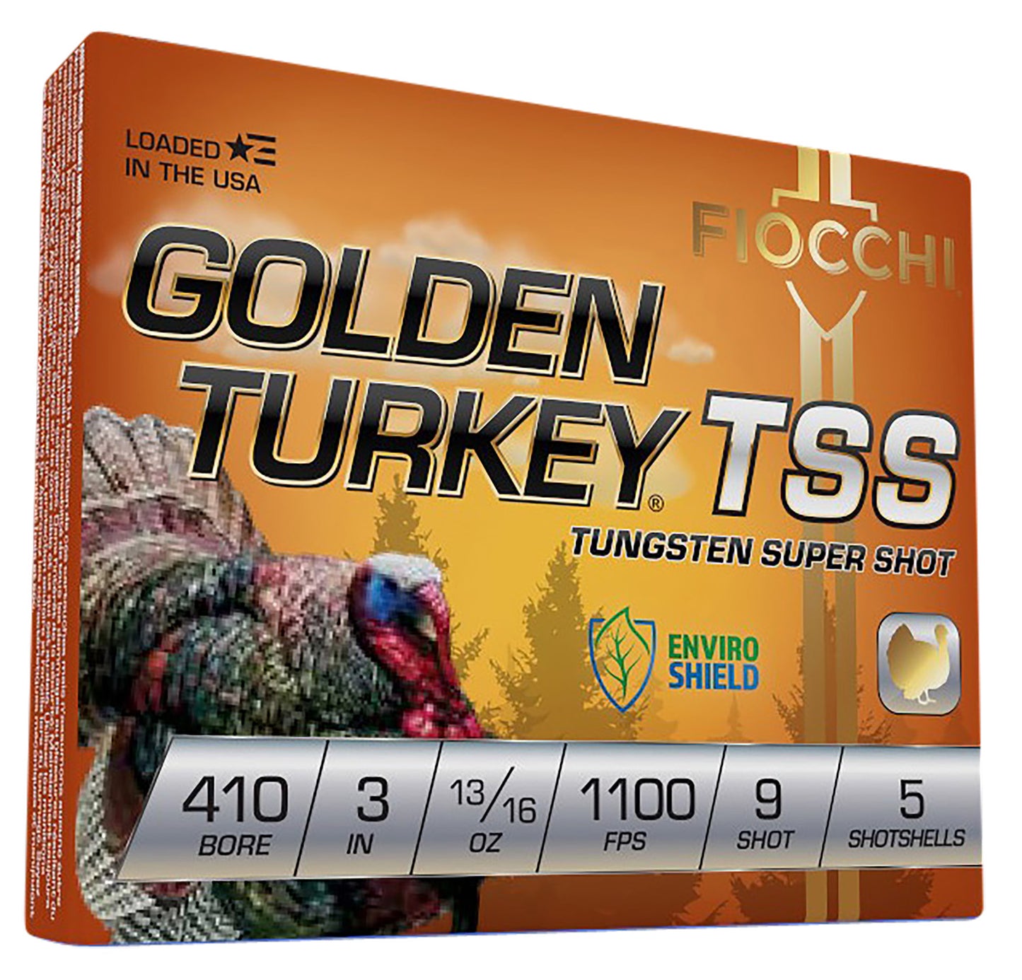 Fiocchi 410TSS9 Golden Turkey TSS 410 Gauge 3" 13/16 oz 9 Shot 5 Per Box/ 10 Cs