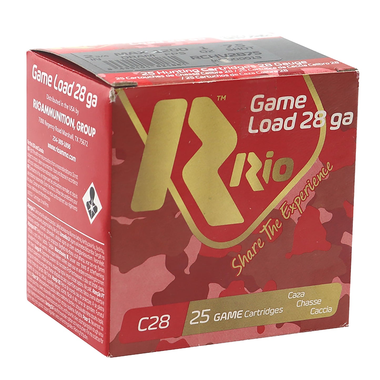 Rio Ammunition RC288 Game Load Heavy Field 28 Gauge 2.75" 3/4 oz 25/10 sold as a case