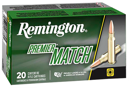 Remington Ammunition 21485 Premier Match 308 Win 168 gr Sierra MatchKing BTHP (SMBTHP) 20 Per Box/ 10 Cs