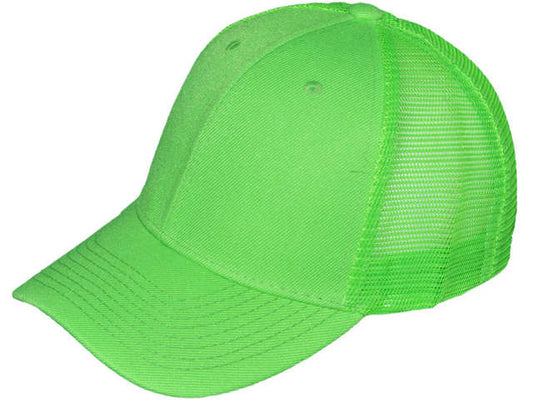 Polyester Snapback Trucker Hat - Neon Green