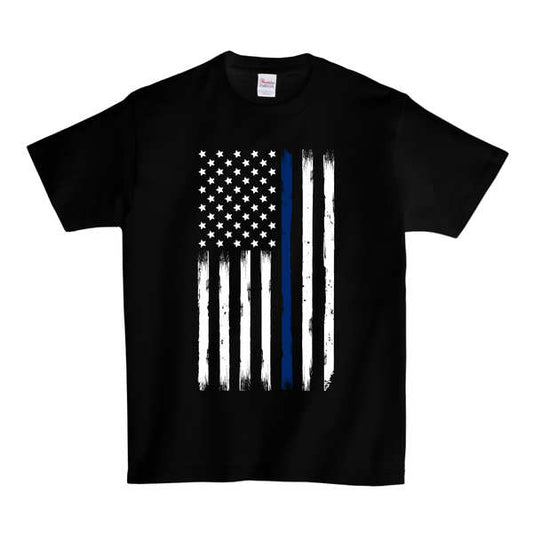 Thin Blue Line Flag T-Shirt - Black