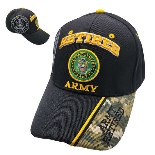 Retired Army Emblem Shadow Cap - Black