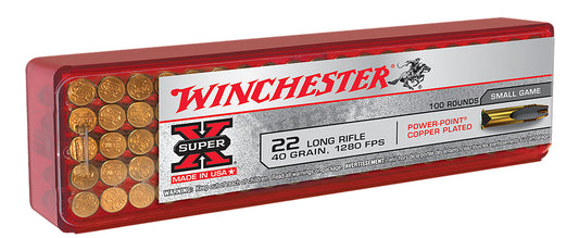 Winchester Ammo X22LRPP1 Super-X 22 LR 40 gr Power-Point Copper Plated 100 Bx/20 Cs