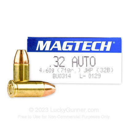 32 Auto JHP Hollow Point Ammo by Magtech - 50