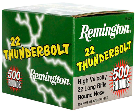 Remington Ammunition 21241 Thunderbolt Rimfire 22 LR 40 gr Round Nose (RN) 500 Per Box/ 10 Cs