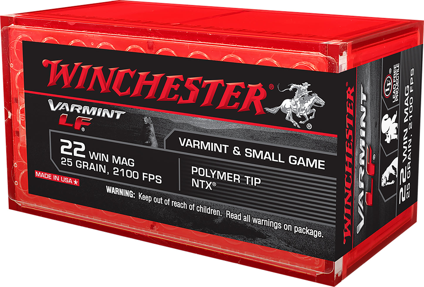 Winchester Ammo X22MHLF Varmint LF 22 WMR 25 gr Polymer Tip NTX 50 Bx/ 40 Cs